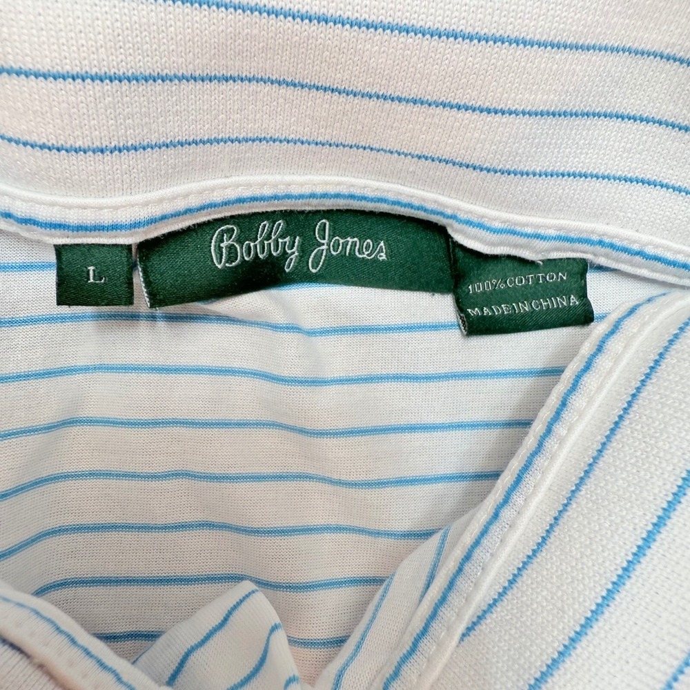 Bobby Jones Golf Polo Shirt Talis Park Club Striped‎ Cotton L